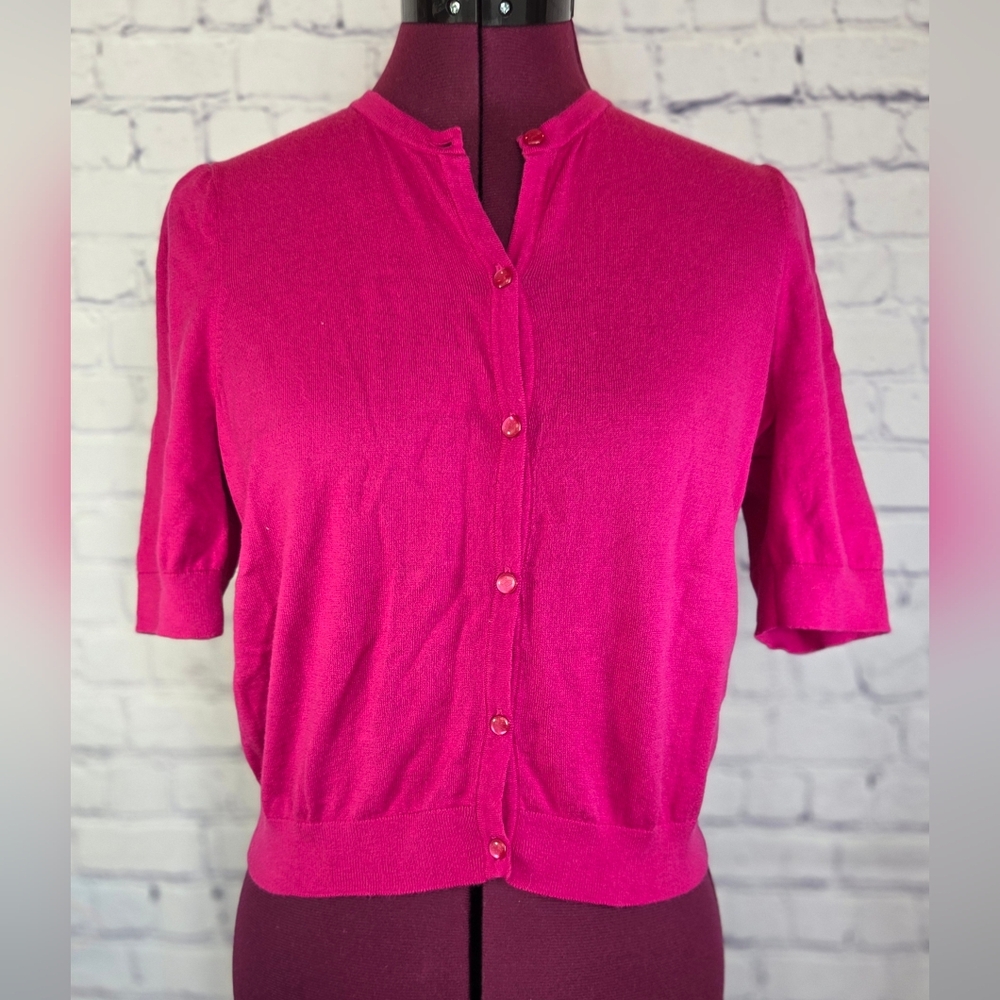 Ralph Lauren Fuchsia Button-Up Cardigan